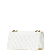 シャネル マトラッセ 長方形 ココマーク チェーン ショルダーバッグ ホワイト エナメル レディース CHANEL 【中古】